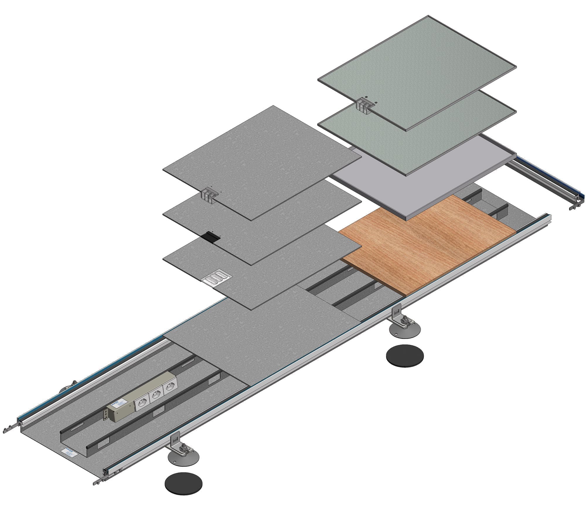 Floor channel BOK 8880 400x60mm integrated leveling device